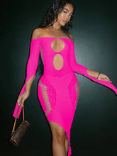 Load image into Gallery viewer, Marleny Hollow Out Bodycon Mini Dress - Rose Red / One Size