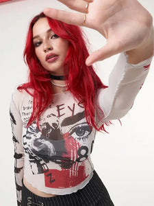 Mesh Gothic Aesthetic Top