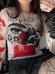 Mesh Gothic Aesthetic Top