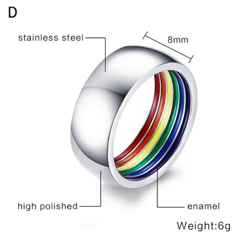 Multicolor Unisex Pride Ring - 10 / D