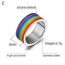 Load image into Gallery viewer, Multicolor Unisex Pride Ring - 12 / C