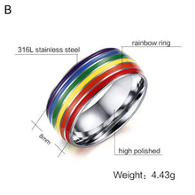 Load image into Gallery viewer, Multicolor Unisex Pride Ring - 9 / B