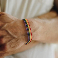 Load image into Gallery viewer, Nepal Rainbow Pride Woven Bracelet - B1