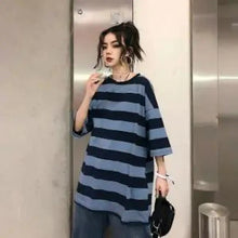 Load image into Gallery viewer, Oversize Striped O-Neck Japan Tee - 1 / S