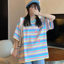 Load image into Gallery viewer, Oversize Striped O-Neck Japan Tee - 10 / M