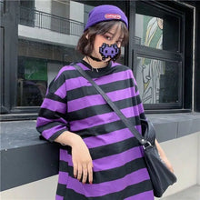 Load image into Gallery viewer, Oversize Striped O-Neck Japan Tee