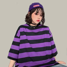 Load image into Gallery viewer, Oversize Striped O-Neck Japan Tee