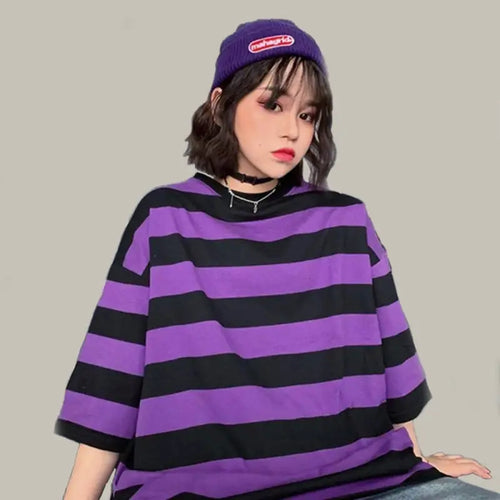 Oversize Striped O-Neck Japan Tee