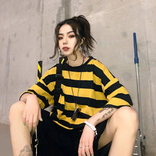 Load image into Gallery viewer, Oversize Striped O-Neck Japan Tee