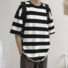 Load image into Gallery viewer, Oversize Striped O-Neck Japan Tee - 4 / S