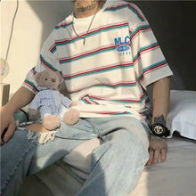 Load image into Gallery viewer, Oversize Striped O-Neck Japan Tee - 6 / M