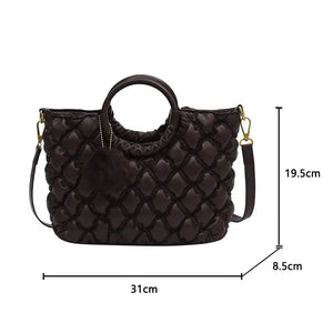 Padded Quilted Luxury PU Leather Crossbody Bag