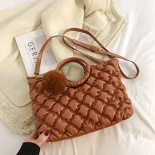 Load image into Gallery viewer, Padded Quilted Luxury PU Leather Crossbody Bag - Auburn