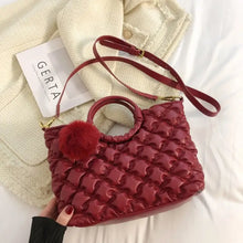 Load image into Gallery viewer, Padded Quilted Luxury PU Leather Crossbody Bag - Red