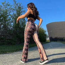 Load image into Gallery viewer, Paisley Printed Flare High Waist Loose Casual Pants