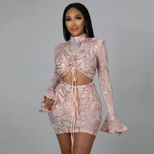Load image into Gallery viewer, Party Club Night Cut Out Elegant Glitter Dress - Pink / XL