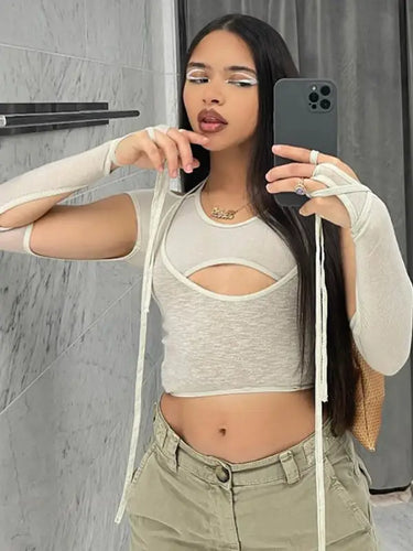 Patchwork Halter 2pc Crop Top