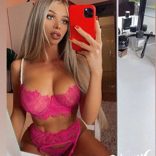 Patchwork Lace See Through Push Up Bra and Panty
