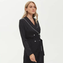 Load image into Gallery viewer, Patchwork Long Sleeve Loose 2 Piece Pajama Set - Black / L