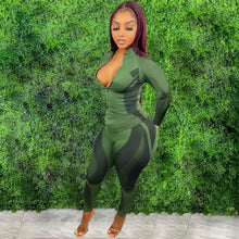 Load image into Gallery viewer, Patchwork Long Sleeve Top and Sweatpants Tracksuit Set