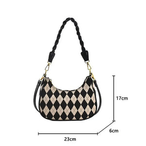 Plaid PU Leather Crossbody Shoulder Bag