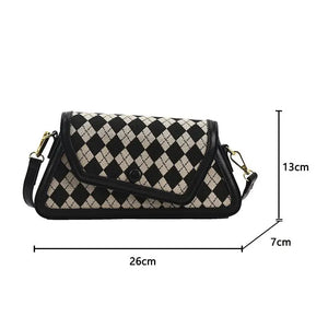 Plaid PU Leather Shoulder Design Crossbody Bag