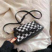 Load image into Gallery viewer, Plaid PU Leather Shoulder Design Crossbody Bag - Checkered