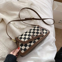 Load image into Gallery viewer, Plaid PU Leather Shoulder Design Crossbody Bag - Checkered