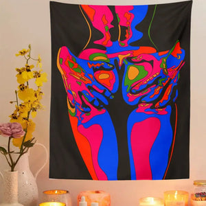 Psychedelic 80s Aesthetic Wall Tapestry - 95X73 / 2