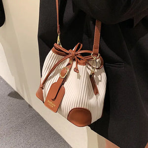 PU Leather Bucket Crossbody Bag