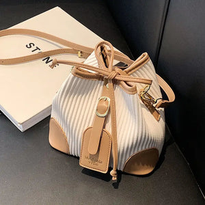 PU Leather Bucket Crossbody Bag