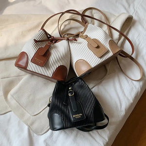 PU Leather Bucket Crossbody Bag