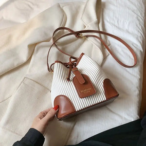 PU Leather Bucket Crossbody Bag - Auburn / (20cm<Max