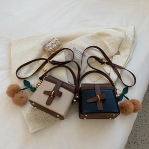 PU Leather Bucket Crossbody Bag with Short Handle