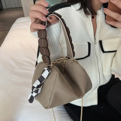 PU Leather Bucket Crossbody Bags with Short Handle