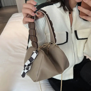 PU Leather Bucket Crossbody Bags with Short Handle