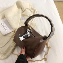 Load image into Gallery viewer, PU Leather Bucket Crossbody Bags with Short Handle - Coffee