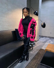 Load image into Gallery viewer, PU Leather Patchwork Turn Down Collar Jacket