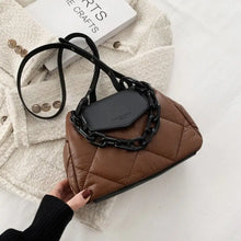 Load image into Gallery viewer, PU Leather Quilted Luxury Handbag - Coffee