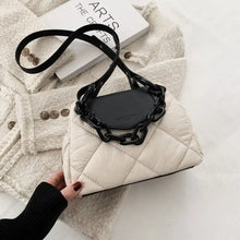Load image into Gallery viewer, PU Leather Quilted Luxury Handbag - white