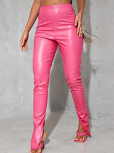 Load image into Gallery viewer, PU Leather Sexy Cut Out Pencil Pants