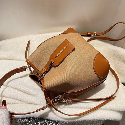 PU Leather Shoulder Crossbody Brown Handbag
