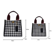 Load image into Gallery viewer, PU Leather Simple Open Houndstooth HandBag