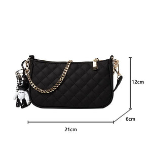 PU Leather Underarm Chain HandBag