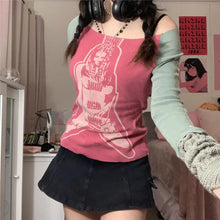 Load image into Gallery viewer, Punk E-girl Patchwork Crop Top - Pink / M