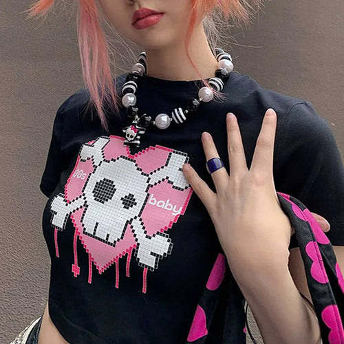 Punk E-girl Skull Shirt