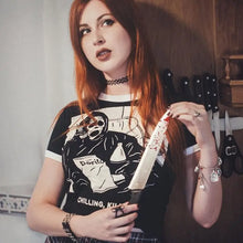 Load image into Gallery viewer, Punk Gothic Streetwear Letter Print Crop Top