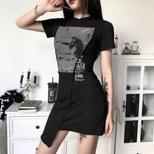 Load image into Gallery viewer, Punk Irregular Black Mini Dress - black / L