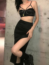 Load image into Gallery viewer, Punk Rocker Black Midi Skirt - black / L