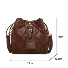 Load image into Gallery viewer, Quilted PU Leather Bucket bag